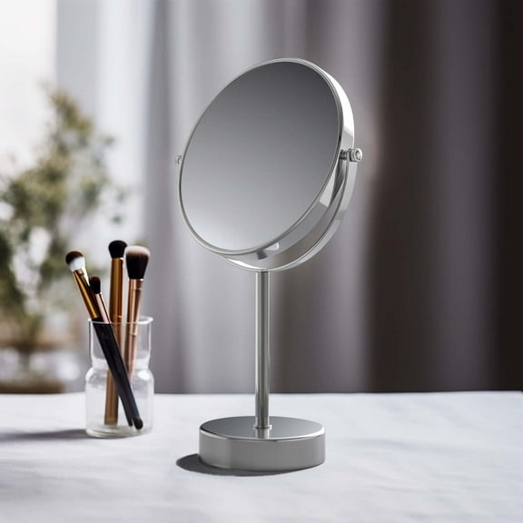 Kibi USA Circular Free Standing Magnifying Make Up Mirror Chrome