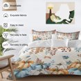 thumbnail image 3 of Fall Thanksgiving 4 Piece Duvet Cover Set Queen Size Orange Blue Pumpkin Vintage Leaves Harvest Soft Bedding Set Comforter Cover, 1 Duvet Cover 1 Flat Sheets and 2 Pillowcases, 3 of 9