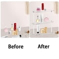 thumbnail image 4 of Acrylic Triangle End Table - 3 Tier Corner Side Small for Living Room, Bedroom, Bathroom, 4 of 8