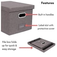 thumbnail image 2 of Internet's Best Collapsible File Box Storage Organizer with Lid - 1 Pack - Grey, 2 of 3