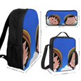 thumbnail image 2 of Chibi Maruko-chan Backpack Three Piece Essentials 17 Inch Bag Lunch Tote Pen Case, 2 of 4