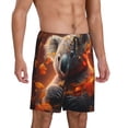 thumbnail image 2 of Rateoe Cute Maple Leaf Koala Print Men's Lounge Shorts – Soft & Breathable Pajama Bottoms with Pockets, Elastic Waistband, Lightweight Sleepwear for Nightwear & Loungewear-3X-Large, 2 of 6
