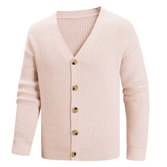 Men's Casual V-neck Button Cardigan Sweater - Perfect for Layering