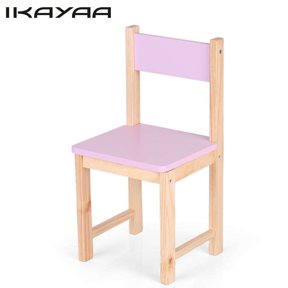 iKayaa Cute Wooden Kids Chair Stool Solid Pine Wood Children Stacking