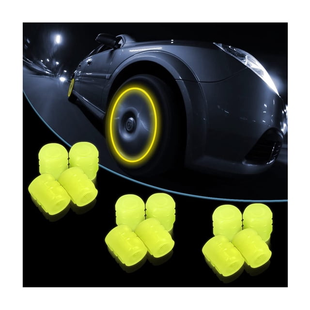 12 Tapones Fluorescentes Para Válvula De Neumático De Coche, Resistentes A La Corrosión, Para Válvula De Rueda, Luminosos, Iluminados, Brillan En La Oscuridad, Accesorios Universales Para Decoración D