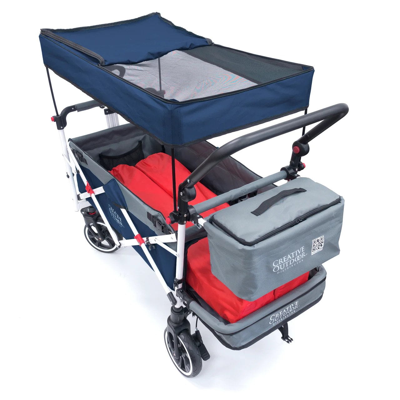 Creative Outdoor Push Pull Titanium Series Folding Wagon Stroller Cart Navy Blue