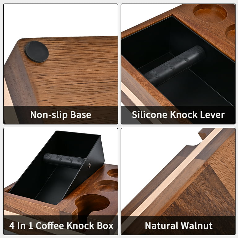 Bincoo 51/53/58/60mm Wood Coffee Filter Tamper Holder Coffee Knock Box  Espresso Tamper Mat