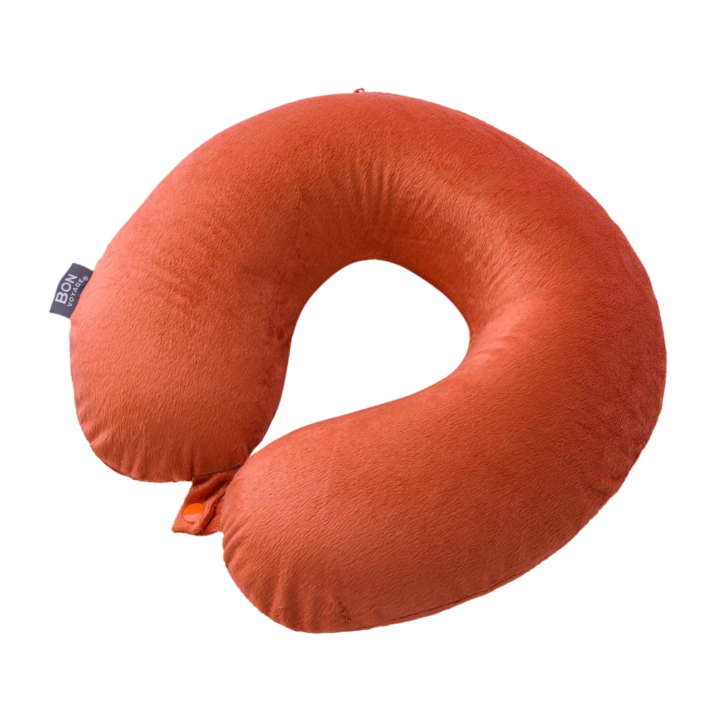 Bon Voyage Classic Memory Foam Travel Neck Pillow, Orange