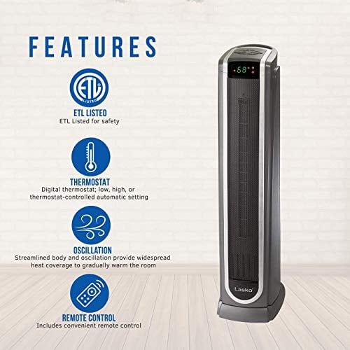 Lasko 5572 Ceramic Tower Space Heater with Logic Center Digital Remote  Control-Features Built-in Timer and Oscillation, 7.3â€³L x 9.2â€³W x  29.75â€³H | Walmart Canada