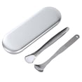 thumbnail image 1 of 2PCS Tongue Cleaner Stainless Steel Tongue Scraper Oral Care Tool with Case, 1 of 4