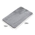 thumbnail image 3 of Gray Microfiber Bath Mat 16X24 Inch | Ultra Soft Absorbent Non-Slip Rubber Backing | Machine Washable Bathroom Rug for Shower Tub Kitchen Living Room Bedroom, 3 of 8