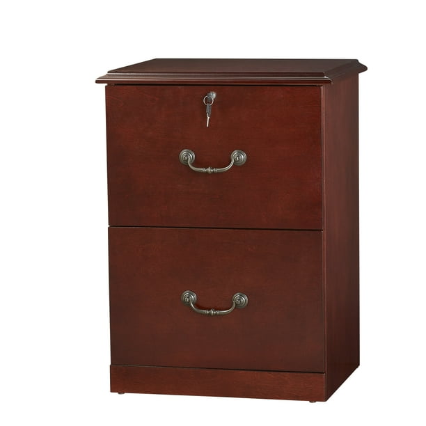 Better Homes And Gardens 2 Drawer Cherry Vertical File Cabinet With Lock Walmart Com Walmart Com