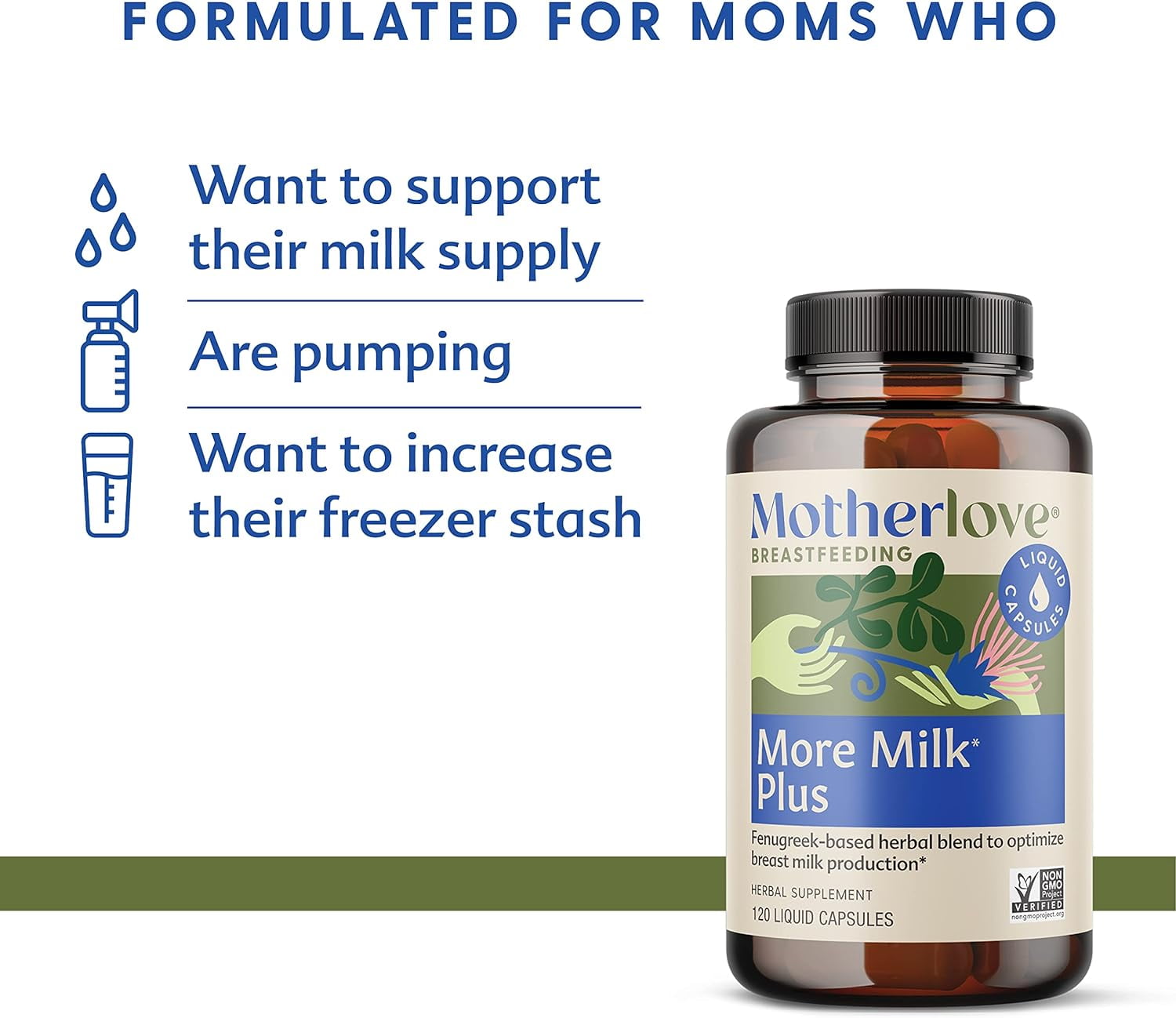 Motherlove More Milk Plus®, Fenugreek-Based Lactation Supplement, 120 Liquid Caps