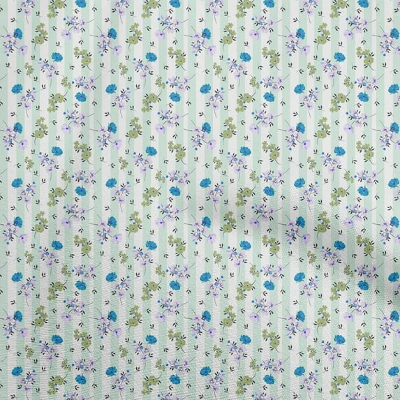 oneOone Velvet Light Mint Green Fabric Floral Quilting Supplies Print Sewing Fabric By The Yard 58 Inch Wide