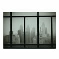 thumbnail image 1 of City Cutting Board, Philadelphia City Rooftop View Through Window Skyline Landmark Rooftop Travel, Decorative Tempered Glass Cutting and Serving Board, Small Size, Dimgray and Black, by Ambesonne, 1 of 1