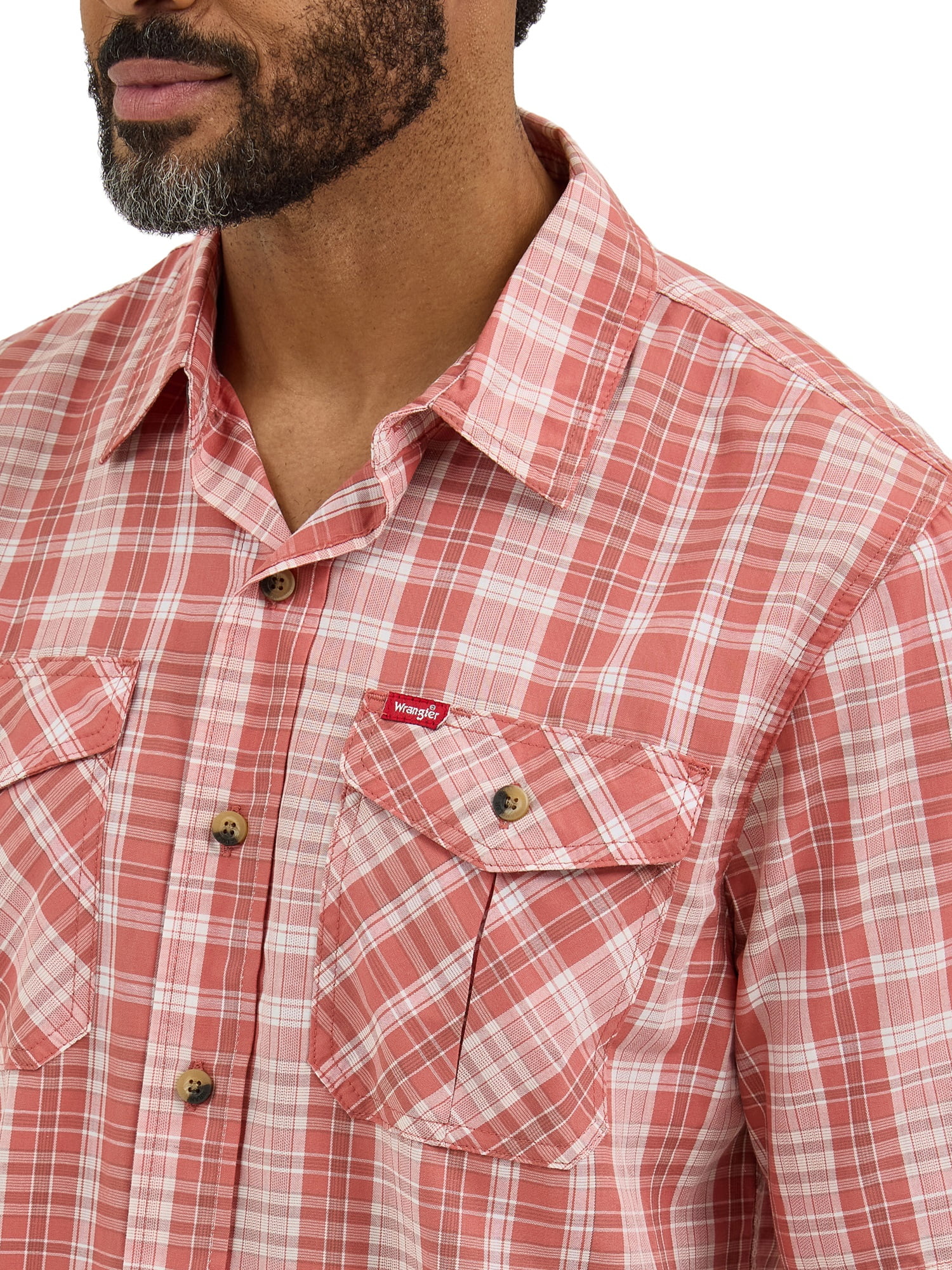 Wrangler® Men's Relaxed Stretch Poplin Shirt
