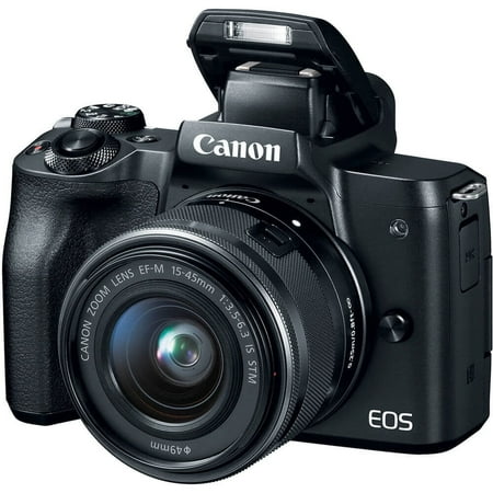 Canon - EOS M50 Mirrorless Camera with EF-M 15-45mm f/3.5-6.3 IS STM Zoom Lens - Black