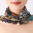 thumbnail image 3 of Neck Scarf Lightweight Soft Fake Pearl Pendant Circle Scarf Head Wrap Scarf, 3 of 6