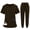 Brown, variant on Iaqnaocc Scrubs for Women Set Healthcare V-Neck Scrub Shirts and Scrub Pants Medical Moisture-Wicking Soft Stretch Nursing Uniforms Set With Pockets Pink XL