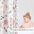 thumbnail image 3 of Coral Floral Shower Curtain, Watercolor Flower Fabric Shower Curtain for Bathroom, Cute Wildflower Butterfly Cloth Shower Curtain Set with Hooks, 72x72, 3 of 6