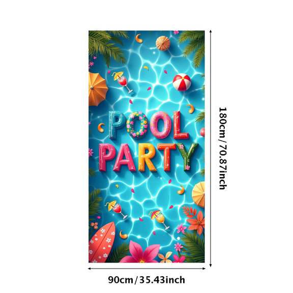 LUUFILx Pool Party Summer Banner Backdrop Vibrant Decoration for Outdoor Event Flamingo Birthday Celebration Swimming Pool Party Supplies Beach