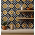 thumbnail image 4 of S4sassy Self Adhesive Wallpaper, Floral Tile Wallpaper, Yellow Removable DIY Vinyl Tile Pattern Wall Covering, Textured Peel and Stick Contact Paper for Entryway wall, Kitchen Backsplash-25"x120", 4 of 8