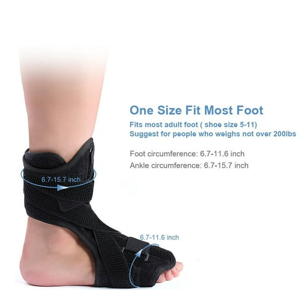 Plantar Fasciitis Night Splint Drop Foot Orthotic Brace,Improved Dorsal Night  Splint for Effective Relief from Plantar Fasciitis, Achilles Tendonitis,  Heel and Ankle Pain with Hard Spiky Massage Ball (black)