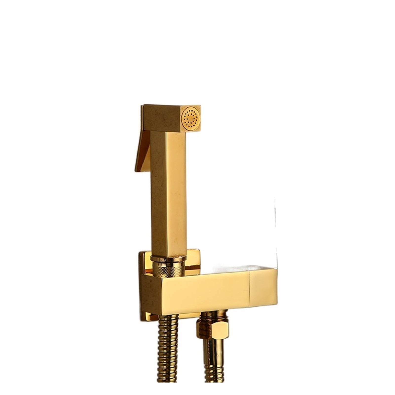 Hand Held Bidet Sprayer Douche Toilet Kit Bidet Faucet Gold Brass Square Shattaf Shower Head Copper Valve Set Jet Bidet Faucet ,Easy to Use