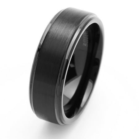 Bevel Tungsten Rings Bands (Free Engraving Men Women Personalized Inside Engraving Tungsten Carbide Wedding Band Ring 8mm Beveled)