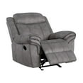 thumbnail image 3 of Fabric Upholstered Metal Reclining Club Chair with Center Console Gray - Saltoro Sherpi, 3 of 5