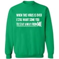 thumbnail image 2 of OXI Crewneck Sweatshirt - To Stay Away From Me,Basic Casual Sweatshirts for Men's and Women Fleece Sweatshirt Long Sleeve- Irish Green Small, 2 of 2