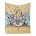 thumbnail image 1 of Hamsa Soft Flannel Fleece Throw Blanket, Abstract Hamsa Hand with Wings and Eye, Cozy Plush for Indoor and Outdoor Use, 60" x 80", Turquoise Apricot, by Ambesonne, 1 of 6