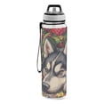 thumbnail image 2 of Sports Water Bottle 1000ML Tritan Food Grade Clear Water Bottle Fitness Outdoor Sports Bike Husky Flowers, 2 of 7