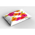 thumbnail image 2 of Ambesonne Letter S Pillow Sham 2 Pack, Essence of Nature, 36"x20", Orange Hot Pink Green, 2 of 3