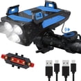 thumbnail image 4 of LEEYNEER USB Rechargeable Bike Light Set with 3 LEDs  Front & Rear Lights  Power Bank  Horn  and Phone Mount -  Fits All Bicycles for Road & Mountain Cycling  Mountain Bike Accessories, 4 of 5