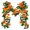 Orange-2pc, variant on Flexible Bendable Artificial Rose Vine Garland, 2Pcs 6.6FT Realistic Silk Flower Ivy Vine, No-Maintenance Hanging Plant for Wedding Arch Wall Garden Bedroom Outdoor Party Layout,Blue