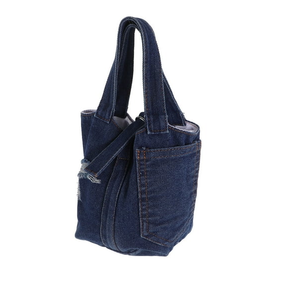 HONMEET Denim Tote Bag for Women, Casual Large Capacity Shoulder Bag for Daily Commutes and Shopping