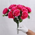 thumbnail image 6 of 12-head Artificial Rose Flower Bouquet Simulation Decor Wedding Bridal Fake Flower Bouquet, Rose Red, 6 of 9