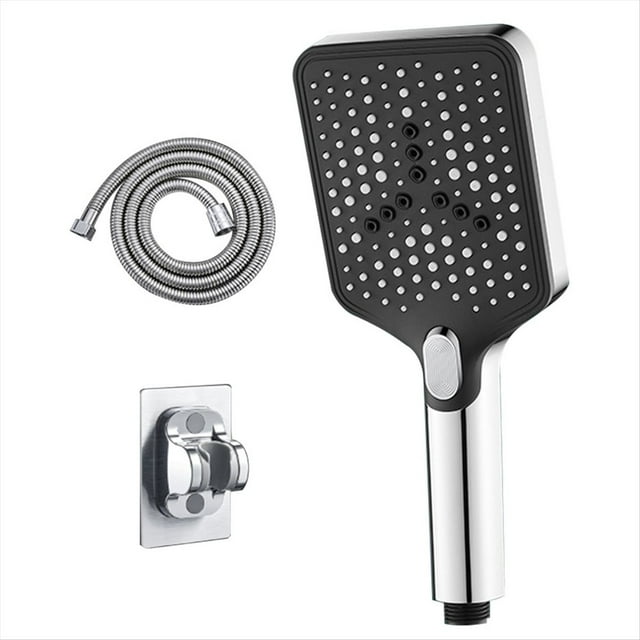 Cabezal de Ducha Plateado de 3 Modos, Spa, Lluvia, Mezclador de Baño Portátil de Alta Presión, Accesorios para Grifos, Juego de Artículos de Baño para Acampar