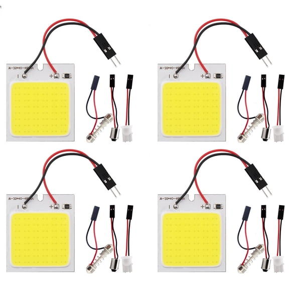 Luces para interior de coche YM E-Bright COB 48-SMD LED, paquete de 4 unidades, color blanco