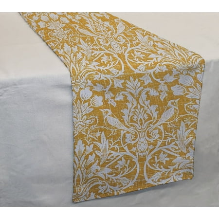 

Gold Floral Damask Table Runner by Penny s Needful Things (8 Feet Long - STRAIGHT) (All Gold Floral Damask)