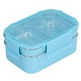 thumbnail image 2 of Qukaim Boîte à bento électrique double couche en acier inoxydable 304 avec compartiment pour bureau, école, voyage, bleu, 2 of 14