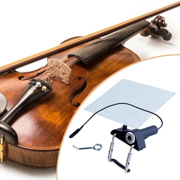 Pastilla de violín, piezas de instrumentos de cuerda, portátil, con paño de limpieza, volumen ajustable para estudio, espectáculo, actuación,