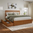 thumbnail image 1 of Mission King Wood Platform Bed with Footboard & Storage Drawers in Light Toffee, 1 of 29