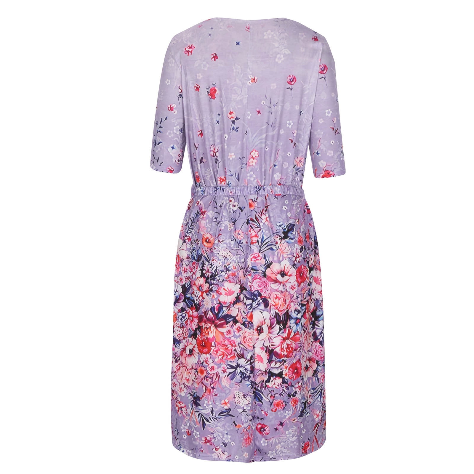 Yuwull A Line Flowy Dress for Women Long Sleeve Floral Print