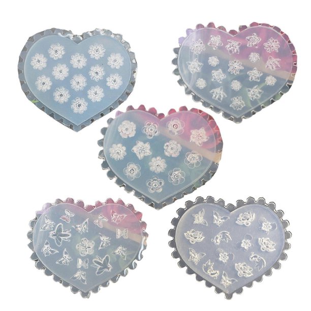 3D Nail Art Silicone Mold Foral for Butterfly Flowers Designs Nail Art Decorations Carving Mold DIY Nail Art Mould Templ
