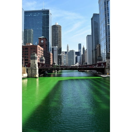 LAMINATED POSTER Green Chicago River Patrick Architecture St Saint Poster Print 24 x