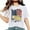 White, variant on Raeneomay Oversized T Shirts for Women Fashion Independence Day Printed Short Sleeved Round Neck T-Shirt Top