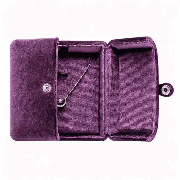 DESIGNICE Velvet Necklace Pendant Gift Box Jewelry Display Storage Case Necklace Display Case (Purple)