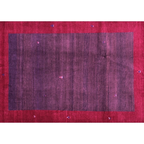 Ahgly Company Indoor Rectangle Abstract Pink Contemporary Area Rugs, 5' x 7'